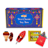 (Combo of 3) Classic Vintage Toys Festival Gift Box | Wooden Tin Toys Gift Set | Collectible Return Gifts