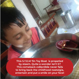 Steam Toy Boat With Spinning & Windup Tops Pack of 2 (Combo) | Wooden & TIn Toys | Collectible