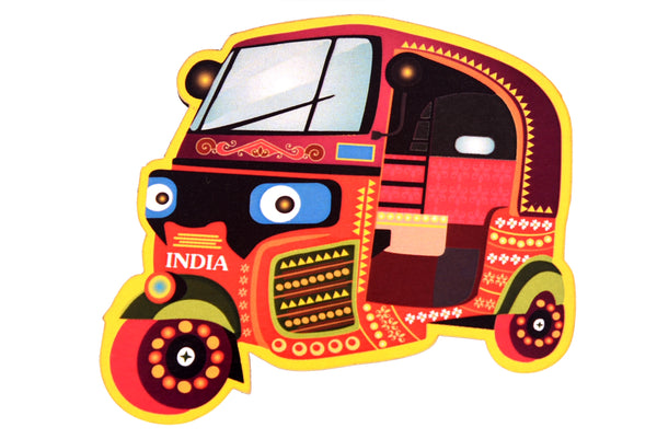 The Bombay Store Auto Rickshaw Fridge Magnet in Rubber