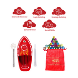 Steam Toy Boat & Marbles Kancha Game Combo | Marbles & Putt Putt Nav TIn Toys | Collectible