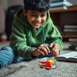 Classic & Iconic Vintage Tin Metal Toys (Pack of 4) Steam toy Tin Boat, Tin Clicker,Tin Finger Spinning Top & Vintage Metal Windup up Car | return gift option