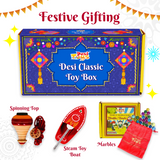 (Combo of 3) Classic Vintage Toys Festival Gift Box | Wooden Tin Toys Gift Set | Collectible Return Gifts