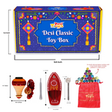 (Combo of 3) Classic Vintage Toys Festival Gift Box | Wooden Tin Toys Gift Set | Collectible Return Gifts