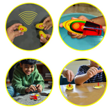 Classic & Iconic Vintage Tin Metal Toys (Pack of 4) Steam toy Tin Boat, Tin Clicker,Tin Finger Spinning Top & Vintage Metal Windup up Car | return gift option
