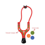 Gulel Catapult With Foam Balls | Wooden Slingshot Gulel | Collectible