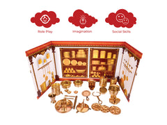 Premium Brass Miniature Pretend play Kitchen set / Cooking Set, Brass Bhatukli Set ,Collectible