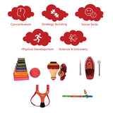 Desi Khel Pack of 5 Gift Set | Wooden & Tin Toys | Collectible Play Set | Return Gifts