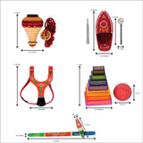 Desi Khel Pack of 5 Gift Set | Wooden & Tin Toys | Collectible Play Set | Return Gifts