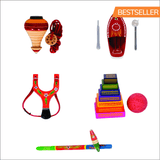 Desi Khel Pack of 5 Gift Set | Wooden & Tin Toys | Collectible Play Set | Return Gifts