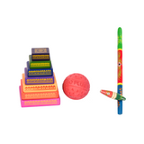Seven Stones/Lagori Game & Gilli Danda Combo | Wooden Toys | 8 Years +