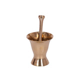 Miniature Mortar & Pestle | Brass Khalbatta | Collectible Pretend Play Set