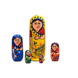 (Pack of 5) Russian Dolls | Handpainted Tin Nesting Dolls | Collectible
