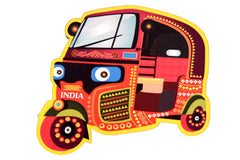 Desi Toys Auto Rickshaw Fridge Magnet |Made in MDF|3 x 2.5 inches size| Indian Inspired Design |Souvenir| Ideal for gifting
