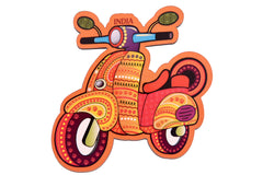 Desi Toys Scooter Fridge Magnet |Made in MDF|3 x 3 inches size| Indian Inspired Design | Souvenir| Ideal for Gifting