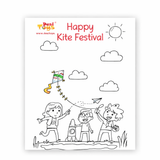 Colour & Cutout - Happy Kite Festival | Makar Sankranti Kite - Activity Sheet