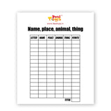 Cutout Play Game - Name, Place, Animal, Thing - Activity Sheet