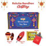 (Combo of 3) Raksha Bandhan Gift Set Classic Vintage Toys Festival Gift Box | Wooden Tin Toys | Collectible Return Gifts