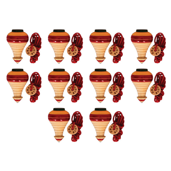 Spinning Tops Combo Pack Of 10 Lattu Bhawra Latto Bambaram