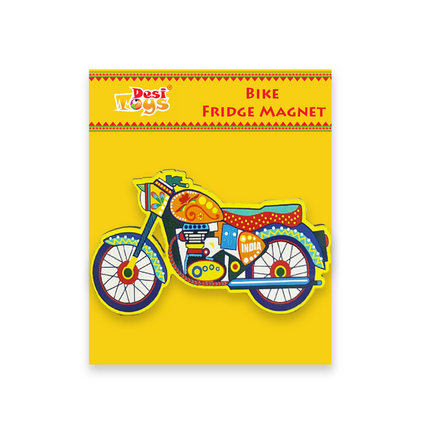 Bike Fridge Magnet |Made in MDF|3.25 x 1.7 inches size| Indian Inspired Design |Souvenir| Ideal for gifting