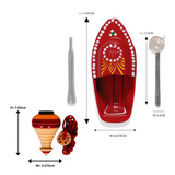 Spinning Top Lattu & Steam Boat Combo | Wooden & Tin Toys | Collectible