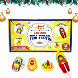 Classic & Iconic Vintage Tin Metal Toys (Pack of 4) Steam toy Tin Boat, Tin Clicker,Tin Finger Spinning Top & Vintage Metal Windup up Car | Return Gift Option | Ideal Christmas Gift | Festive Gift