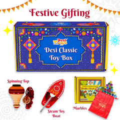 (Combo of 3) Classic Vintage Toys Festival Gift Box | Wooden Tin | Collectible