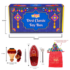 (Combo of 3) Classic Vintage Toys Festival Gift Box | Wooden Tin | Collectible
