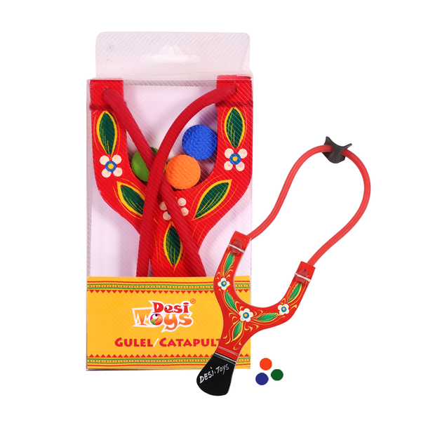 Wooden Gulel / Catapult / Slingshot with foam balls for Kids