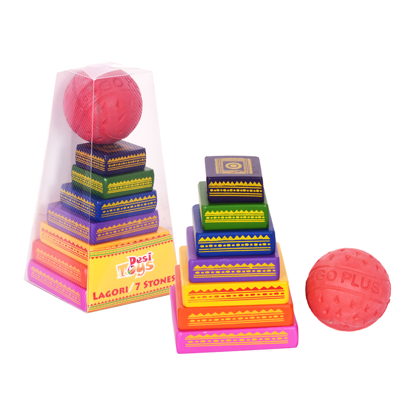 Lagori Game set for Kids /Seven  Stones / Pithu / Sitoliya