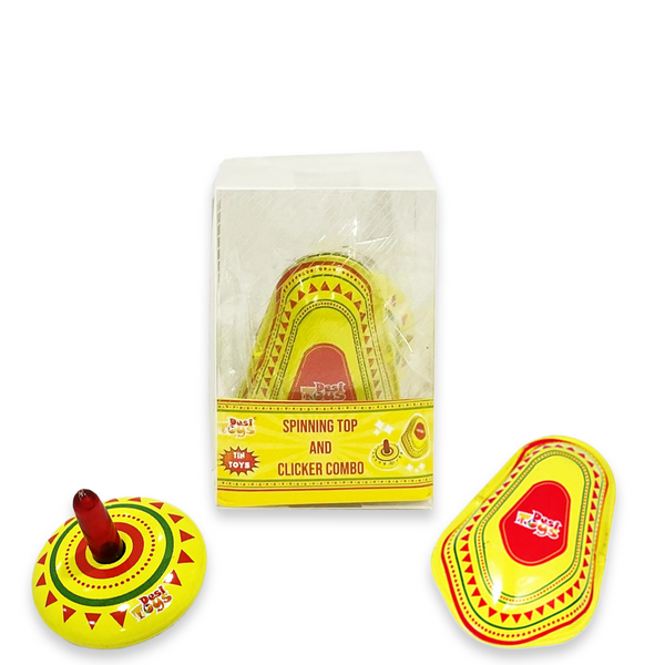 Tin Toys combo of Spinning Top and Clicker