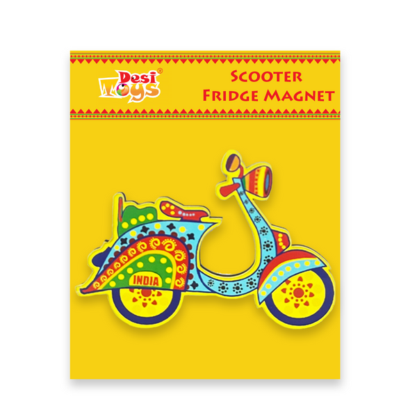 Scooter Fridge Magnet |Made in MDF|3 x 2.3 inches size| Indian Inspired Design |Souvenir| Ideal for gifting