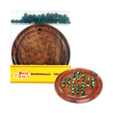 Brainvita Marble Game | Wooden Buddhijaal Solitaire Board Game |  8 Years +