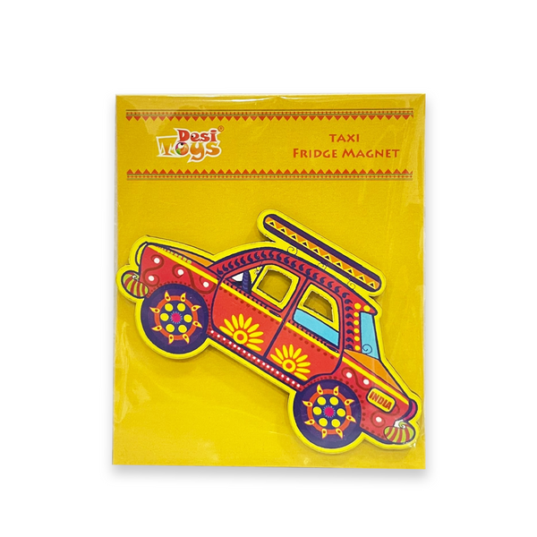 Taxi Fridge Magnet |Made in MDF|3 x1.8 inches size| Indian Inspired Design |Souvenir| Ideal for gifting