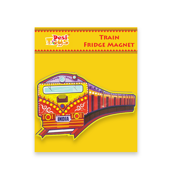 Train Fridge Magnet |Made in MDF|3 x 2 inches size| Indian Inspired Design |Souvenir| Ideal for gifting