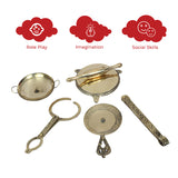 Miniature Rolling Pin Pretend Play Set | Brass Chakla Belan | Collectible