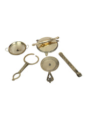 Brass Miniature Rolling Pin pretend play set, Pital Ka Chakla Belan, Collectible