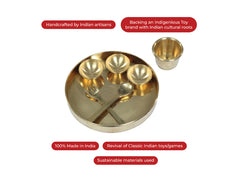 Brass Miniature Plate pretend play set, Pital ki Thali, Collectible