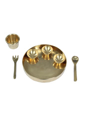 Brass Miniature Plate pretend play set, Pital ki Thali, Collectible