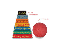 Lagori Game set for Kids /Seven  Stones / Pithu / Sitoliya - Handpainted