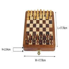 Handcrafted Foldable Magnetic Chess Board Set / Chumbak Satranj 7 inches