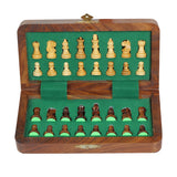 Handcrafted Foldable Magnetic Chess Board Set | Wooden Satranj 12 inches | 6 Years +