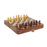 Handcrafted Foldable Magnetic Chess Board Set | Wooden Satranj 12 inches | 6 Years +