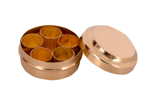 Brass Miniature Pretend Play set Masala Box, Collectible