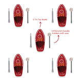 (Pack of 5) Putt Putt Nav | Steam Tin Toy Boat | Collectible