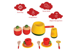 Wooden Indian Tea Kitchen set for Kids / Desi Garam Chai Playset