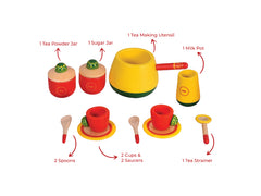 Wooden Indian Tea Kitchen set for Kids / Desi Garam Chai Playset
