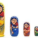 (Pack of 5) Russian Dolls | Handpainted Tin Nesting Dolls | Collectible