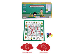 Dashavatar Snakes & Ladders/Saap Seedi, Classic Strategy Board Game with Canvas Fabric Board, Based on Indian Mythological Story