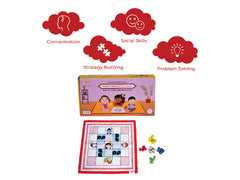 Ramayan Chauka Bara/ Ashta Chamma, Classic Strategy Board Game with Canvas Fabric Board, Based on Indian Mythological Story