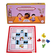Ramayan Chauka Bara/ Ashta Chamma, Classic Strategy Board Game with Canvas Fabric Board, Based on Indian Mythological Story